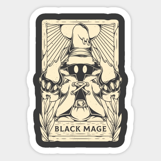 Vivi Black Mage Tarot Card Sticker by Alundrart